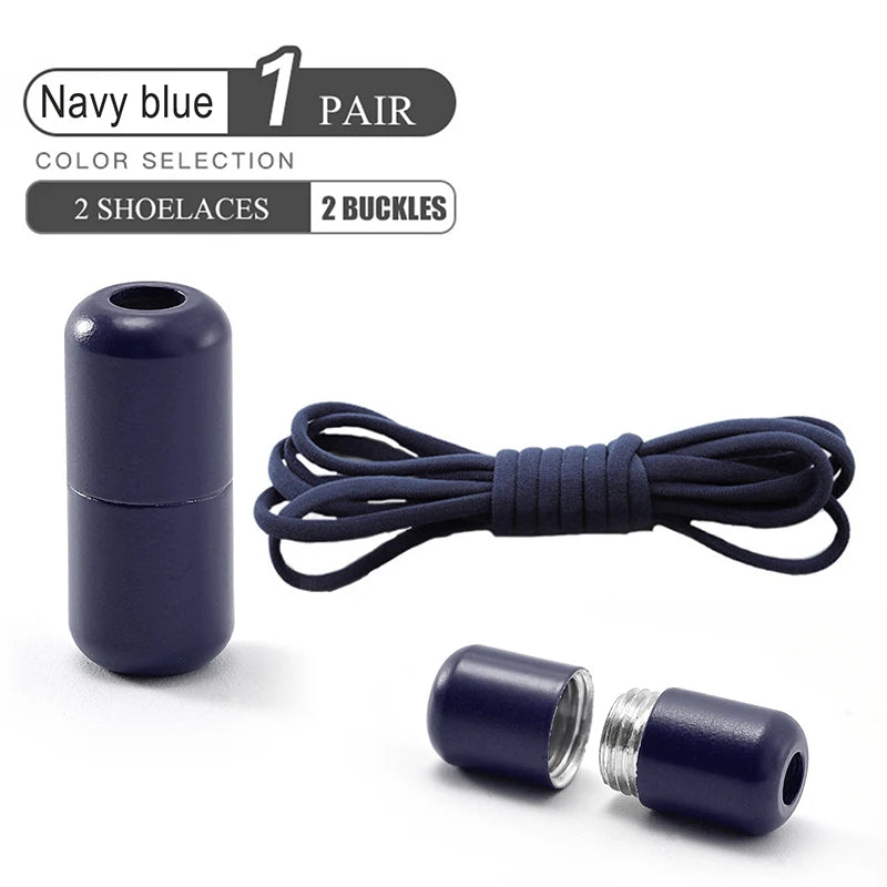 Elastic No Tie Shoelaces - Quick Lock Metal Laces for Kids & Adults Sneakers, Lazy Shoe Strings