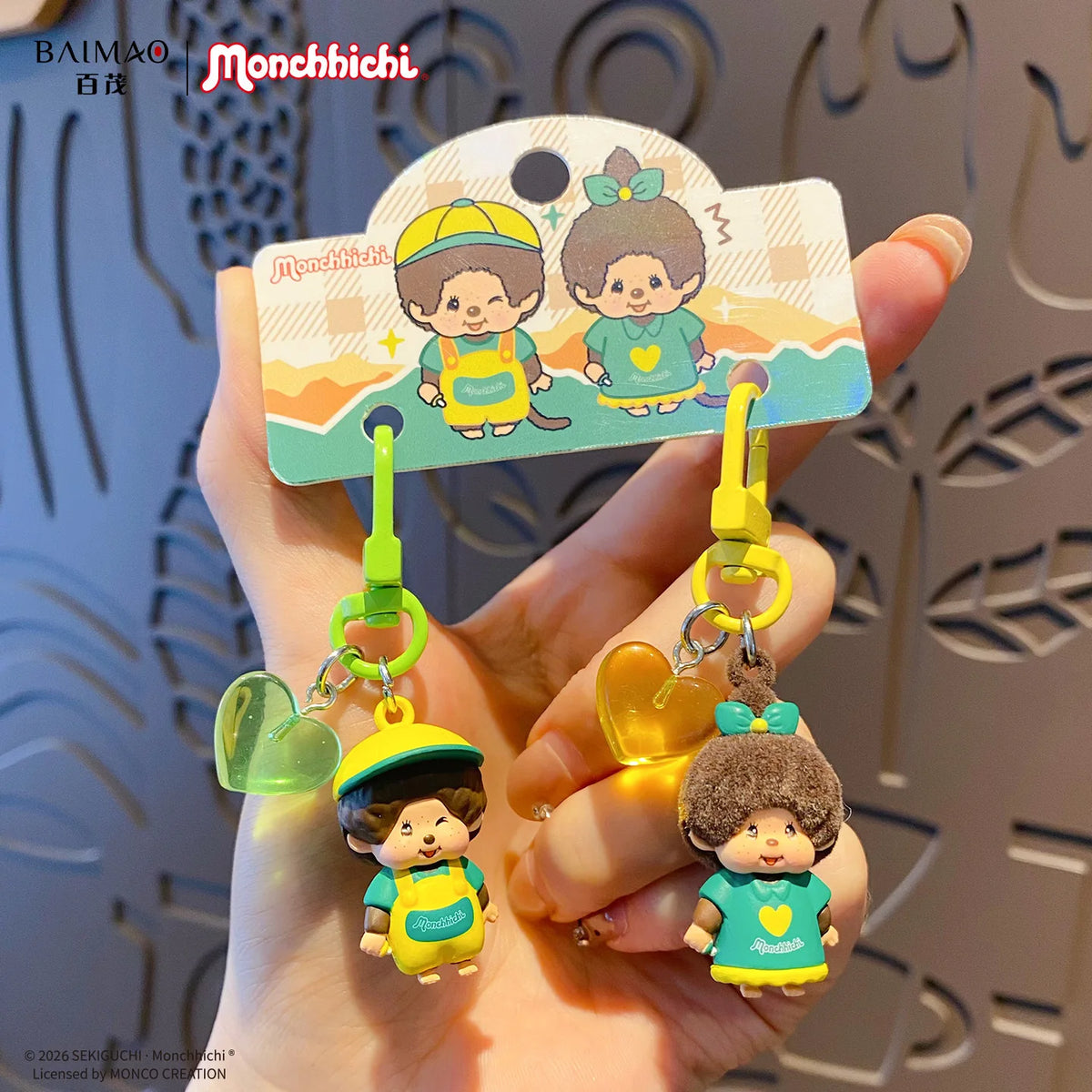 Monchhichi Keycap Clicker Keychain – Cartoon Fidget Toy, Stress Relief Keyboard Charm & Backpack Pendant Gift