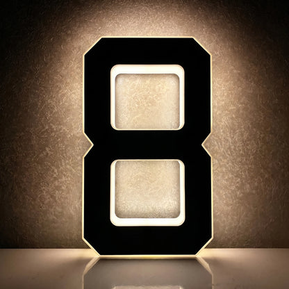 Solar LED House Number Light - Waterproof Light-Up Address Sign for Outdoor Home Decor