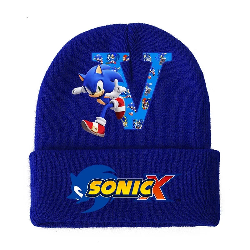 Sonic Cartoon Kids Knitted Hat – Cotton Winter Woolen Cap for Boys & Girls, Cute Anime Headgear Gift