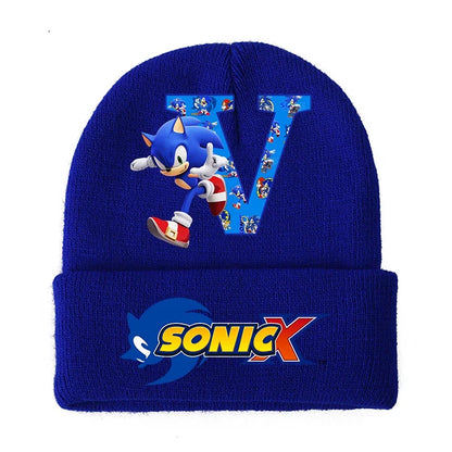 Sonic Cartoon Kids Knitted Hat – Cotton Winter Woolen Cap for Boys & Girls, Cute Anime Headgear Gift