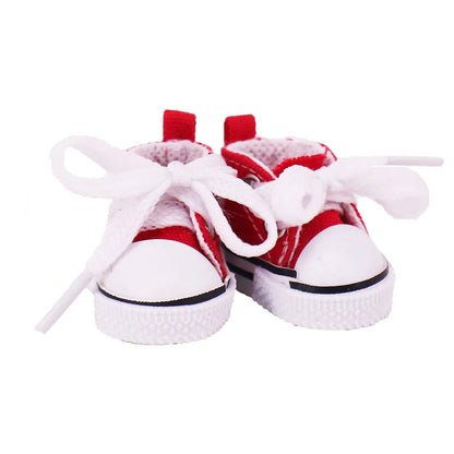 3.8cm Doll Canvas & Leather Shoes for 17cm Labubu Dolls – Cute Doll Clothes Accessories & Gift for Girls