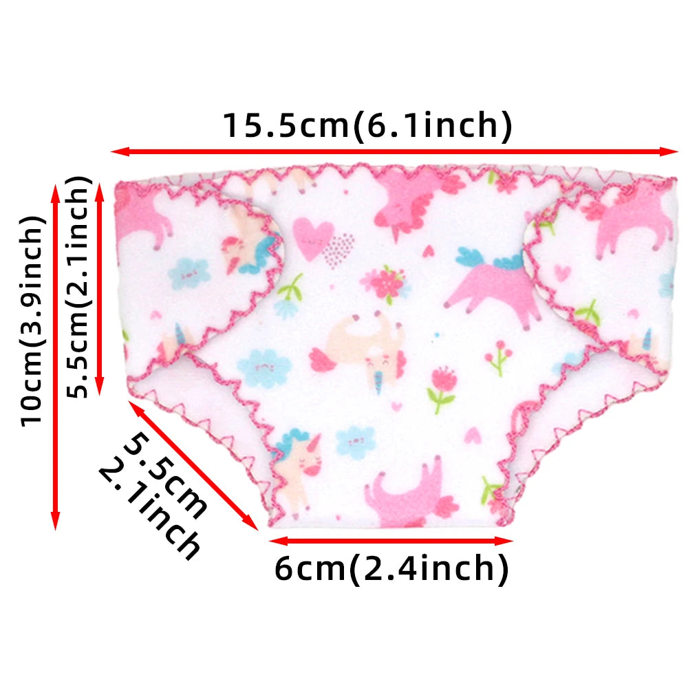 2pcs Doll Diaper Underwear Set - Baby Doll Accessories for 14-18 Inch Dolls, 43cm Baby Born Dolls & Toy Care Play