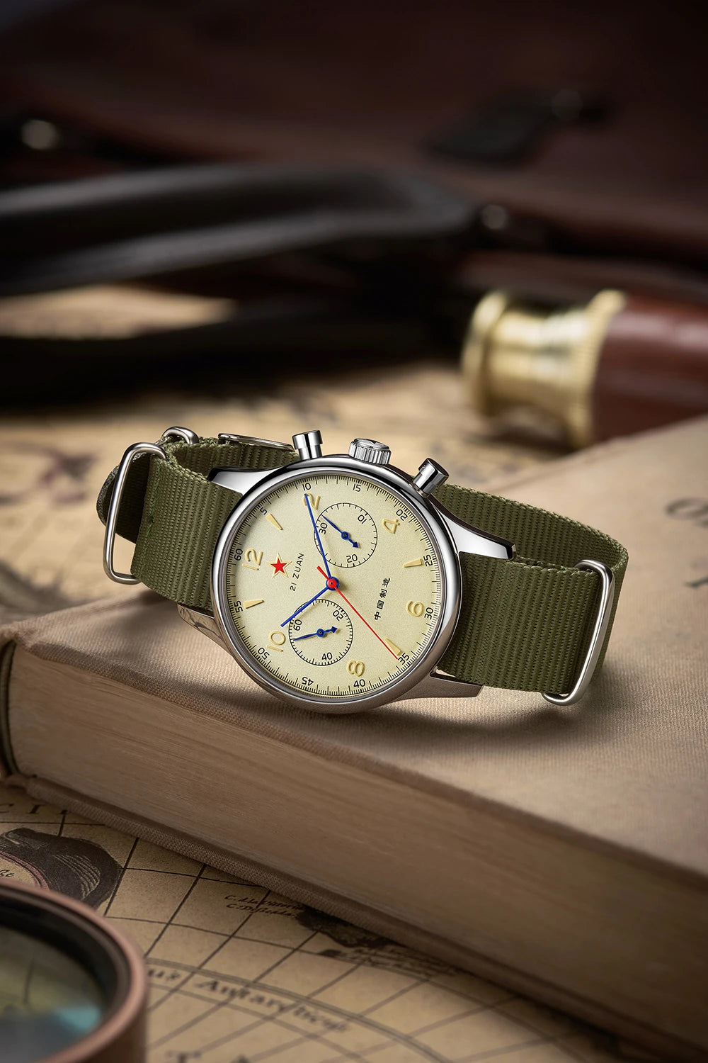 40mm 1963 Pilot Aviation Mechanical Chronograph — Original Seagull ST1901 Movement Men's Sapphire Vintage Watch