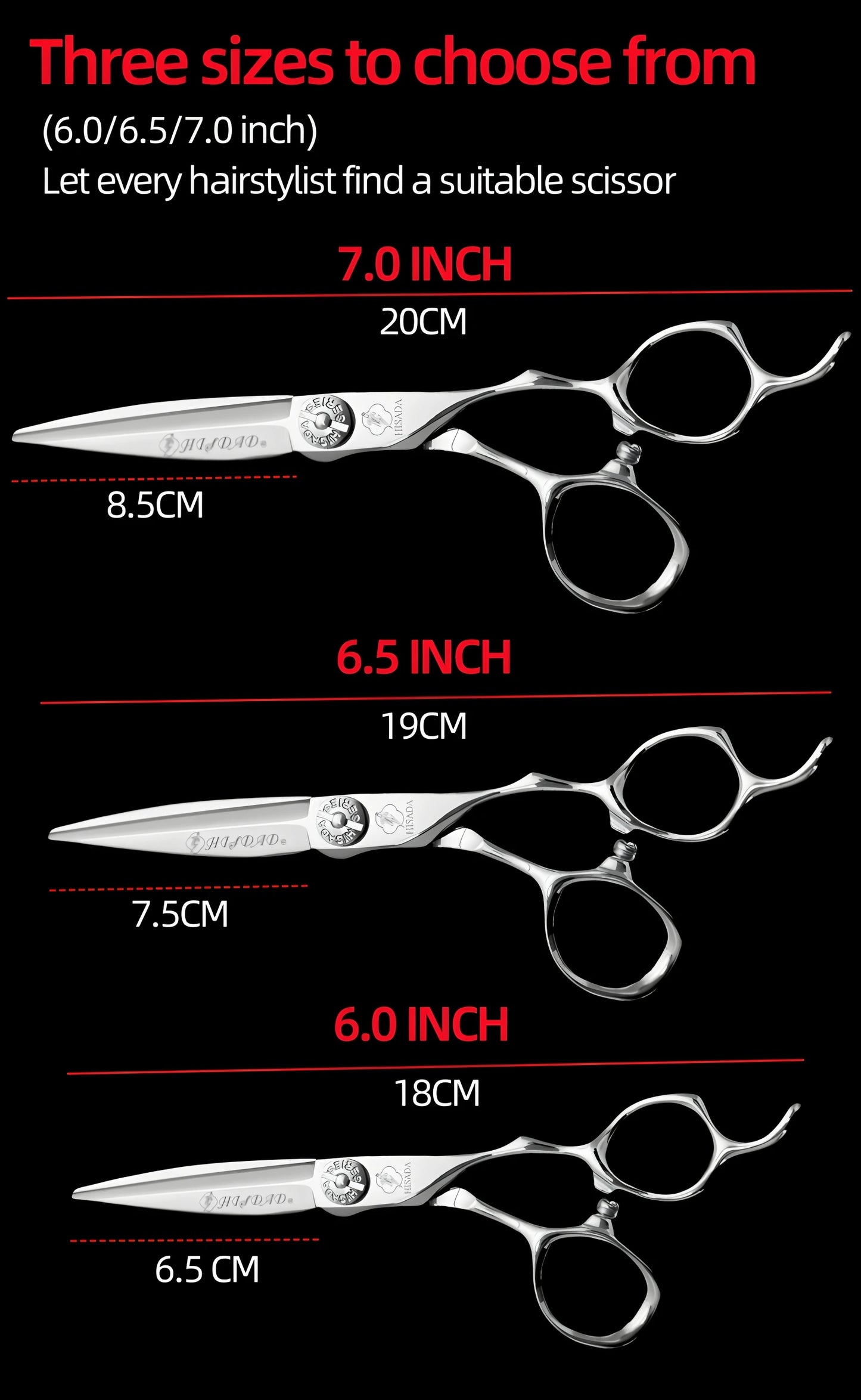 HISADA Professional Hairdressing Scissors – 6.0 Inch VG10 Barber Scissors for Salon Hair Cutting