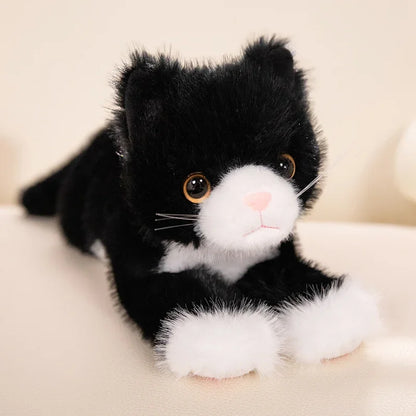 Cute Realistic Cat Plush Toy - Soft Stuffed Kitten in 5 Colors for Kids, Girls, and Valentine's Day Gifts