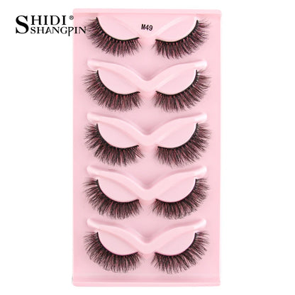 SHIDISHANGPIN 3D Half Cat Eye Lashes – Natural Winged Fox Faux Mink Eyelashes for Makeup