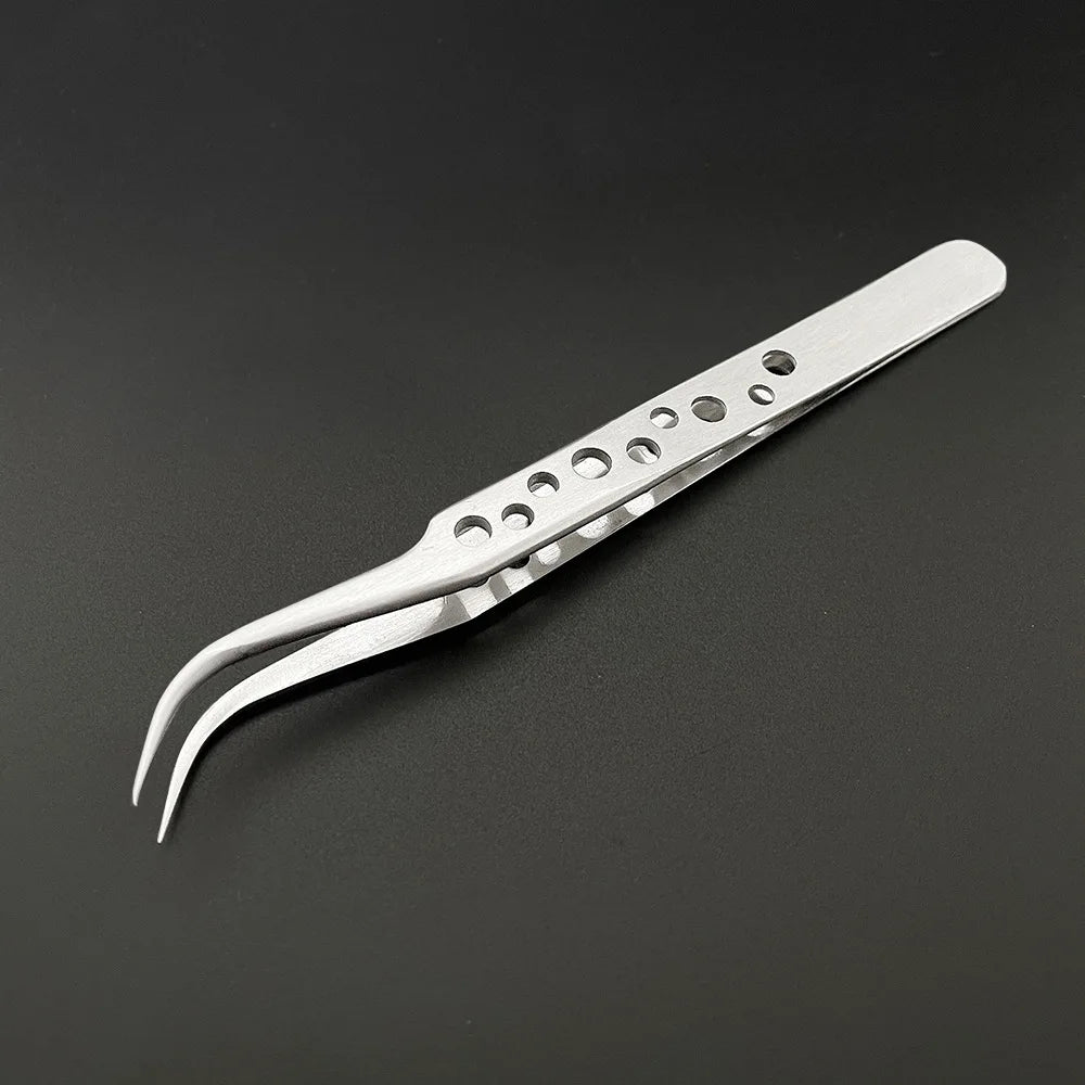Precision Anti-Static Electronics Tweezers Set – Stainless Steel Curved & Straight Tip Forceps for Phone Repair & Industrial Use