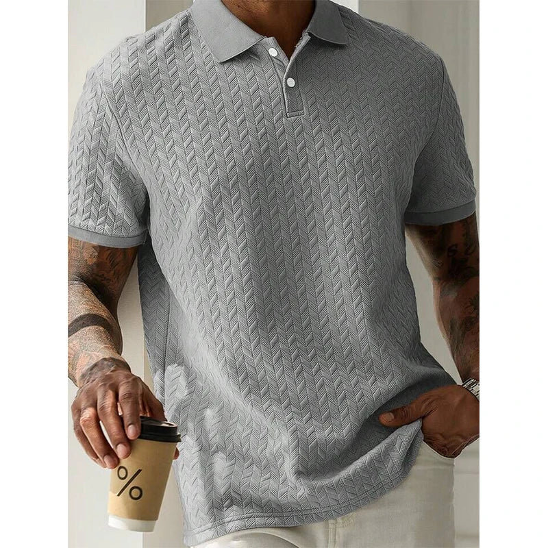 Men's Solid Color Polo Shirt - Summer Short Sleeve Breathable Streetwear Casual Top