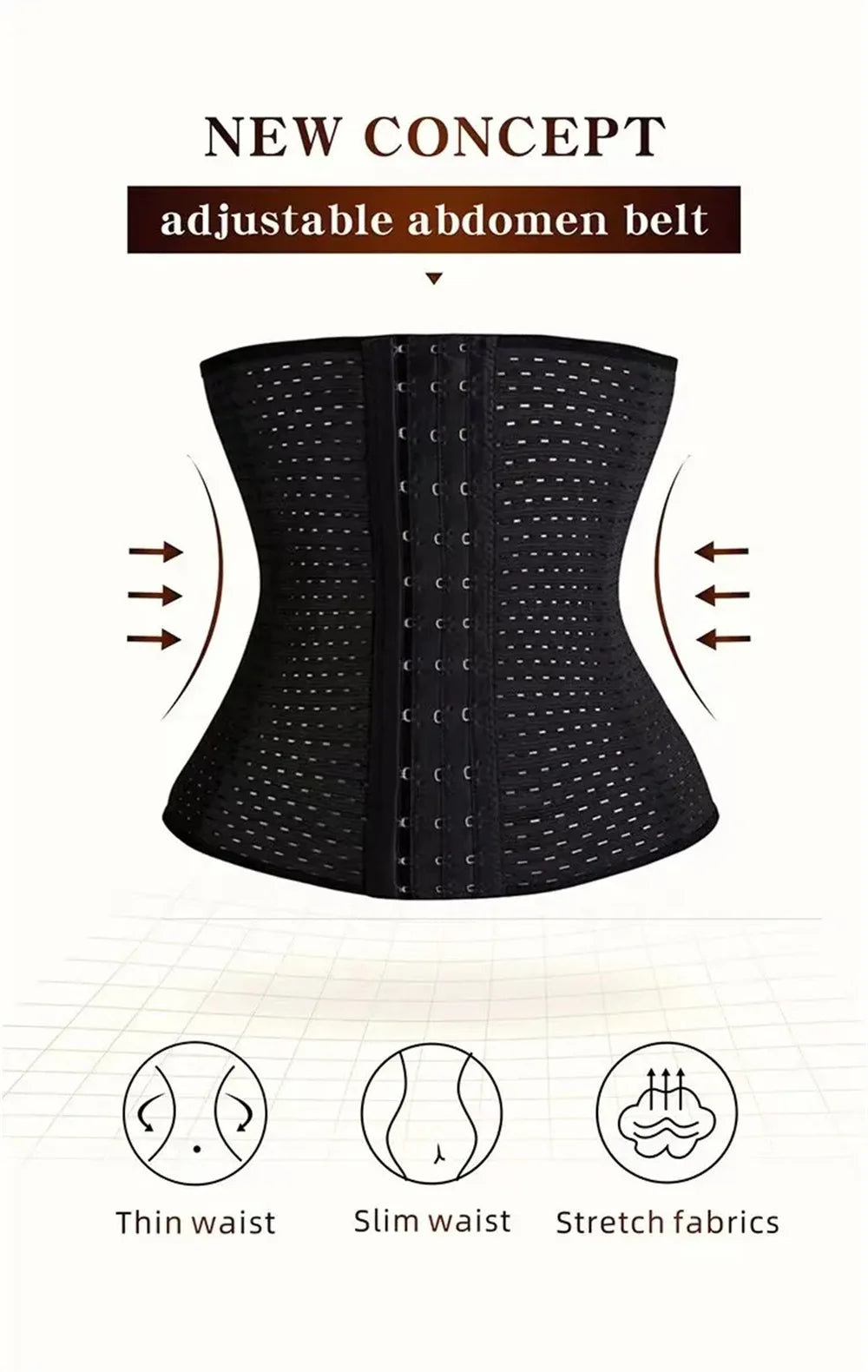Women’s Tummy Slimming Shapewear - Black Belly Band Corset for Postpartum Flat Belly & Shaping Support