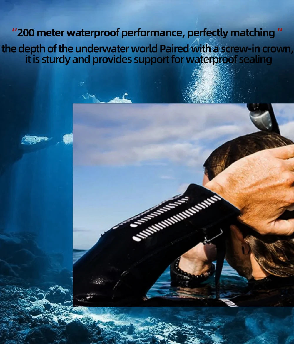 ADDIESDIVE 41mm Men’s Quartz Dive Watch – Rotatable Bezel, Stainless Steel, Luminous BGW9, Rubber Strap, 200m Water Resistant