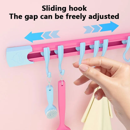 Non-Perforated Sliding Rail Hooks – Universal Kitchen & Door Storage Hooks for Household Shelves