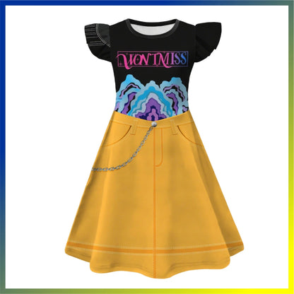 Halloween Zoey, Mira, Rumi Cosplay Costume – Colorful Demon Hunters Flying Sleeve Dress for Girls, Movie K-Pop Idol Role-Play