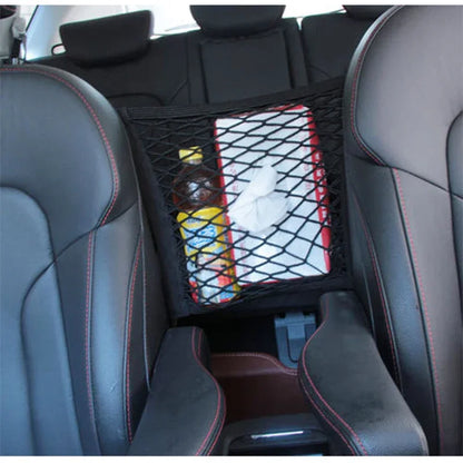 Car Interior Trunk Seat Back Elastic Mesh Net – Storage Bag Pocket Holder for Organizing | Car Accessories Pocket Cage Grid