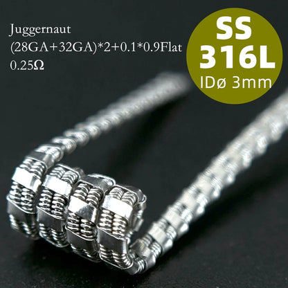 21-Pack PreMade 3mm Resistance Wire Coils — Jaw Clips, Springs, A1/SS316L/Ni80 for Vaping Builds
