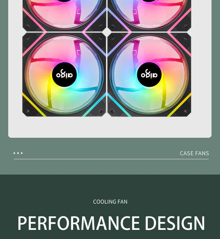 Aigo AM12 RGB PC Fan Kit — 120mm ARGB Water Cooler & Case Cooling Fans with 6-Pin Controller