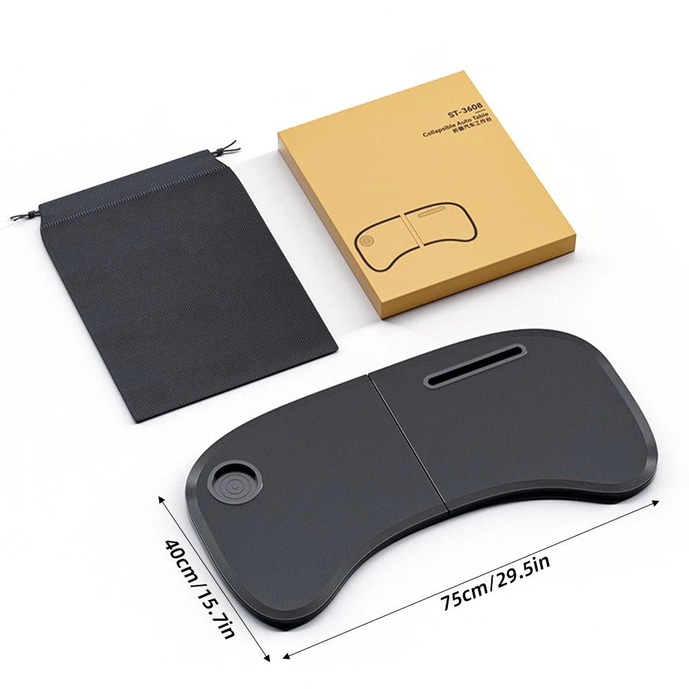 Caer Portable Car Steering Wheel Desk — Foldable Laptop & Food Tray for Tesla Model 3/Y with Storage Bag