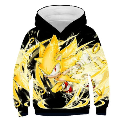 2024 Sonic 3D Kids Hoodie – Cartoon Print Long Sleeve Sweatshirt for Boys & Girls, Spring & Autumn Clothing