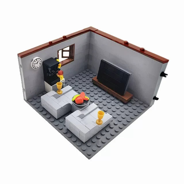 City House Building Blocks Set - DIY MOC Bricks with Bedroom & Living Room Furniture for Kids' Creative Play