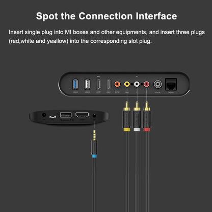 Vention 3.5mm to 3 RCA Audio Cable - Male to Male Aux Adapter for Android TV Box, Speakers, iPod & Audio Devices