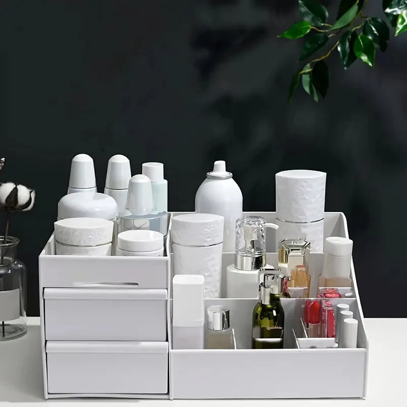 Drawer Style Cosmetic Storage Box – Desktop Dressing Table Organizer – Lipstick and Skincare Product Sorting Rack