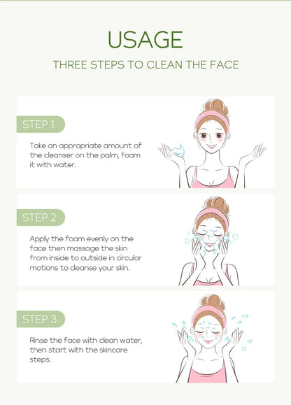 Vitamin C Facial Cleanser — Deep Cleansing, Moisturizing Face Wash Foam, Blackhead Removal Skincare