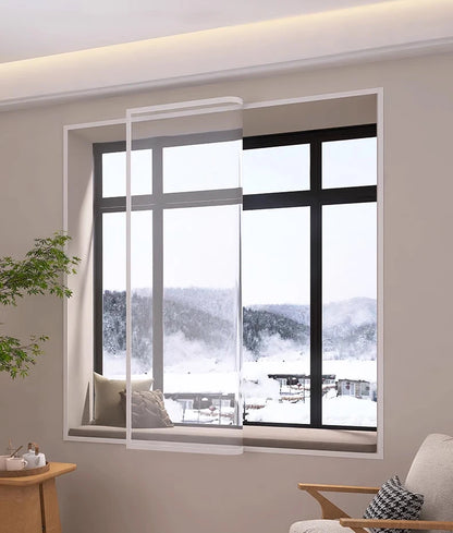 Winter Insulated Window Curtains – Thick Transparent Plastic, Windproof & Cold-Proof Sealing Screens
