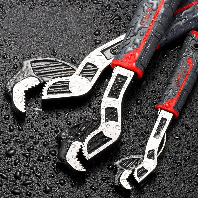Universal Adjustable Self-Locking Wrench - CR-V Multifunctional Plumbing Hand Tool for Bathroom and Home Repairs, 6–12 Inch