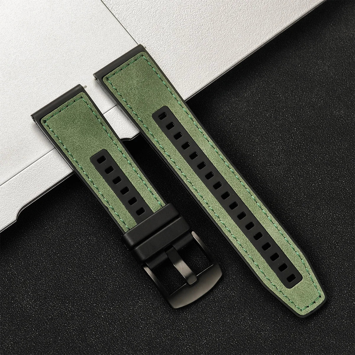 Leather Watch Strap 20mm/22mm - Vintage Replacement Band for Samsung Galaxy Watch 7/6/5/4 and Xiaomi Redmi Watch 3 Lite/Active