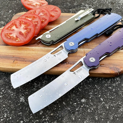 SHOOZIZ XUN120 XUN119 Folding Knife - D2 Steel Flax Handle Outdoor Camping EDC Pocket Tool