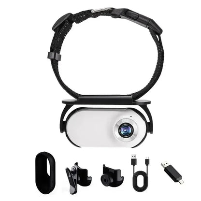 Pet Collar Action Camera - 170° Wide-Angle Mini Video Recorder for Dogs and Cats, No WiFi Needed