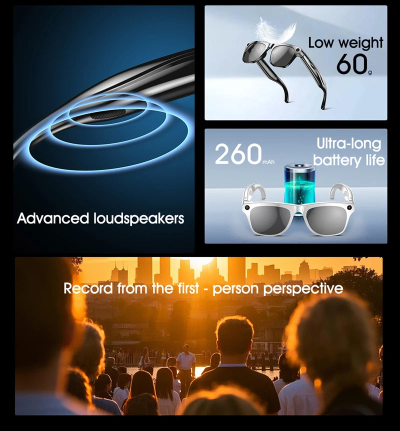 Xiaomi MIJIA 1080P HD AI Smart Glasses — Cat GPT, 100MP Camera, Bluetooth Calls, Voice Assistant, 260mAh Battery