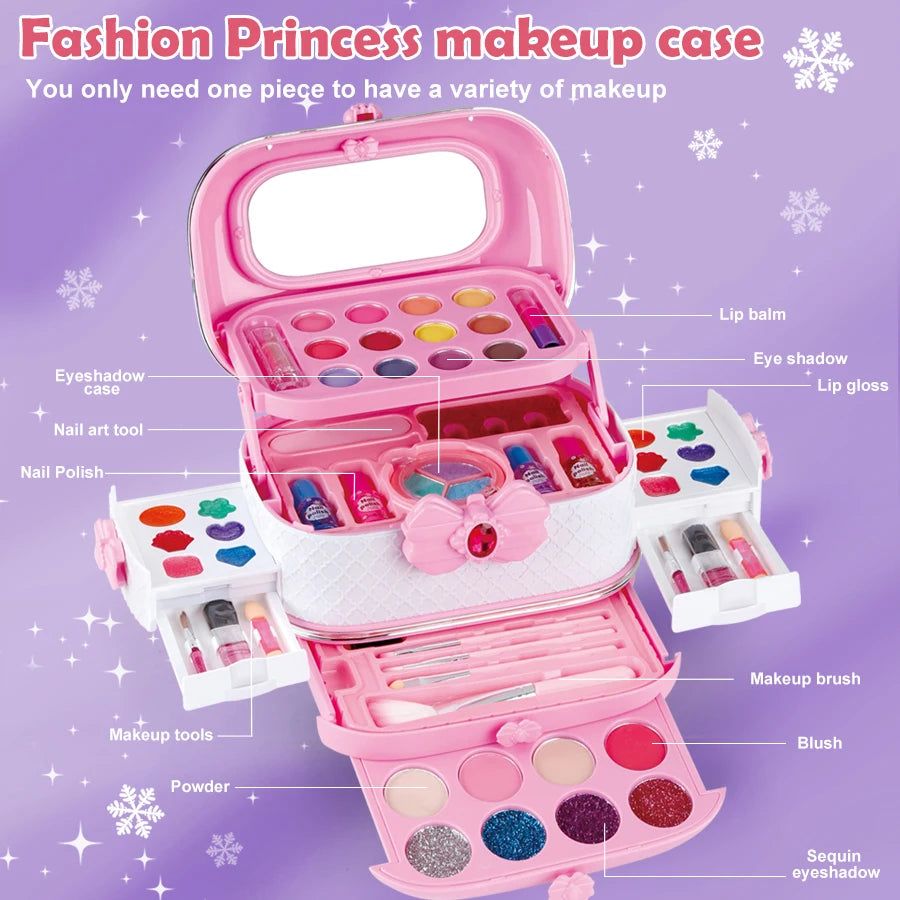 Kids Washable Makeup Kit for Girls – Real Makeup Set for Toddlers & Children, Fun Toy for Little Girls