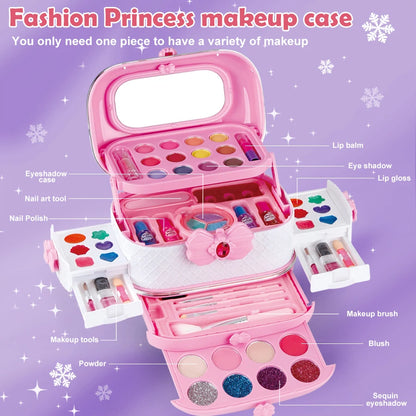 Kids Washable Makeup Kit for Girls – Real Makeup Set for Toddlers & Children, Fun Toy for Little Girls