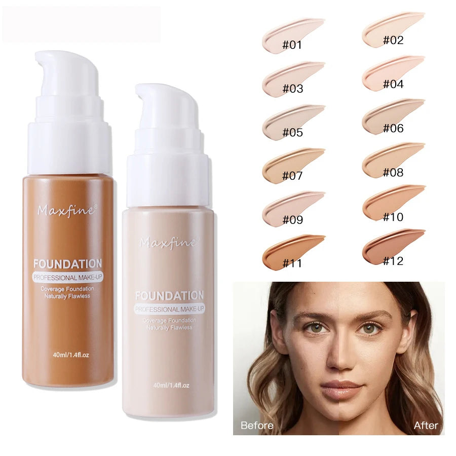 Waterproof Liquid Foundation – Sweat-Resistant Makeup with Effective Concealer Coverage