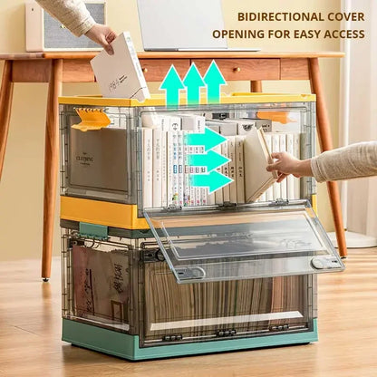 Foldable Transparent Storage Trunk – Large Capacity Plastic Organizer for Clothes and Home Wardrobe