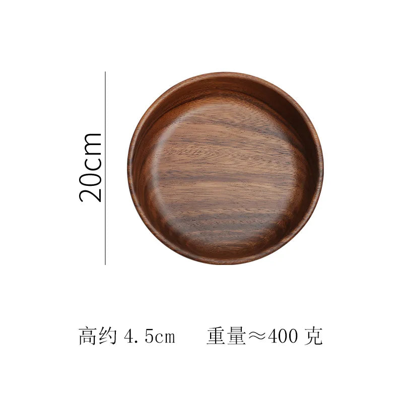 Walnut Wooden Boat Bowl – Vintage Solid Wood Salad & Fruit Bowl for Home Kitchen Storage