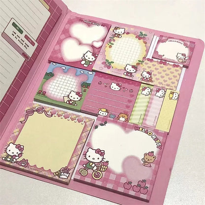 Kawaii Cartoon Sticky Notes – Hello Kitty, My Melody, Cinnamoroll & Kuromi Notebook, Cute School & Office Stationery