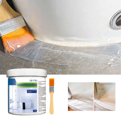 300g Waterproof Coating Sealant - Transparent Invisible Paste Glue with Brush, Adhesive Repair for Home Roof and Bathroom