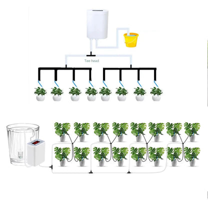 Automatic Plant Watering Pump Kit - 16-Outlet Timer Drip Irrigation System for Home, Garden & Flower Plants