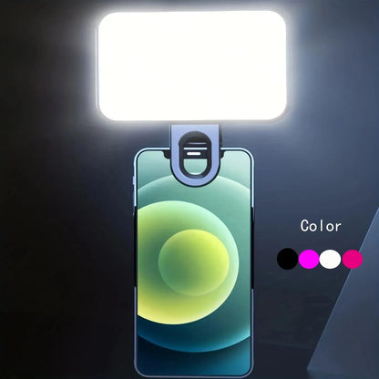 Portable Mini Selfie Fill Light - Rechargeable 3-Mode Clip-On LED Light for Phone & Computer
