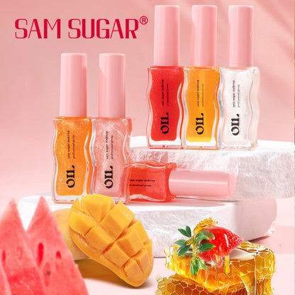 Fruit Honey Essence Lip Oil - Sexy Plump Jelly, Strawberry Tinted, Waterproof Moisturizing Lip Gloss