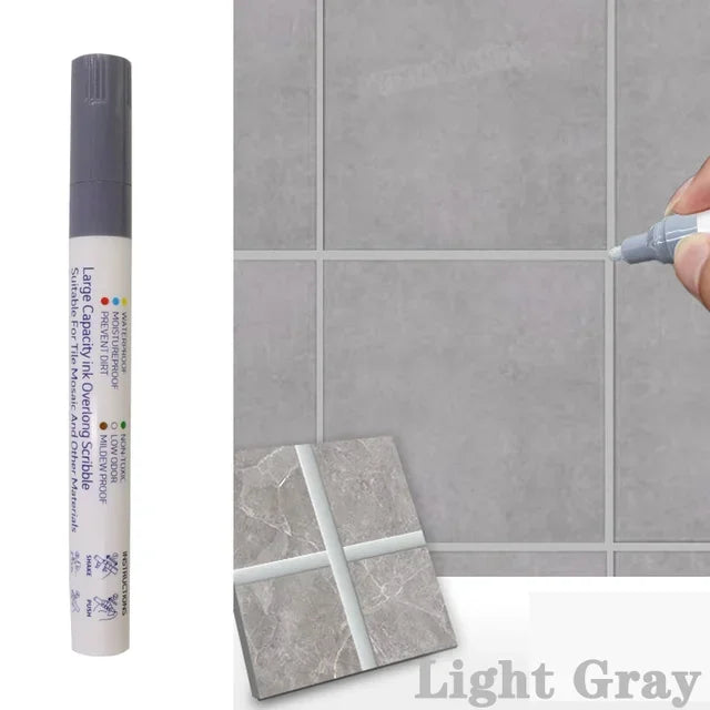 Waterproof Tile Grout Repair Pen – Wall and Floor Seam Marker for Bathroom and Kitchen, Available in Black, White, Gold, Silver, and Beige
