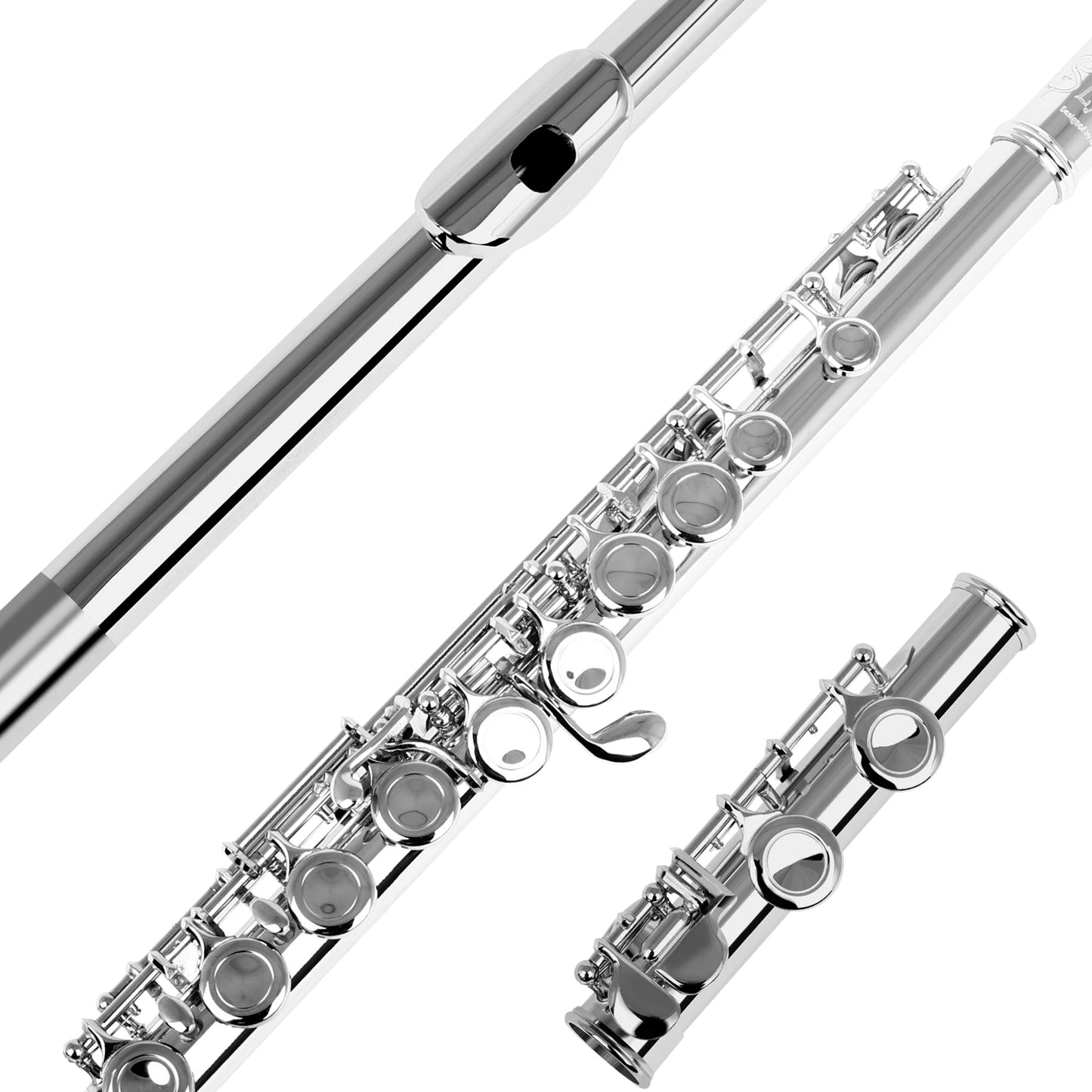 SLADE 16 Closed/Opened Hole C Key Professional Transverse Flute – Concert Musical Instrument with Box, Cleaning Cloth, Stick & Gloves