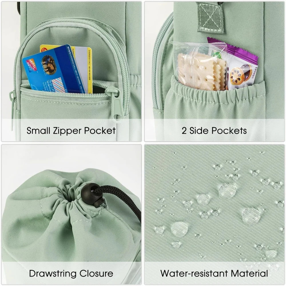 Portable Water Bottle Bag — Adjustable Strap Insulated Thermal Mug Carrier with Phone Pocket for Outdoor Sports & Travel