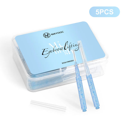 MAYOOC Mini Eyebrow Brush – Disposable Brow Lifting & Perm Brushes, Bendable Micro Eyelash Applicators Tools