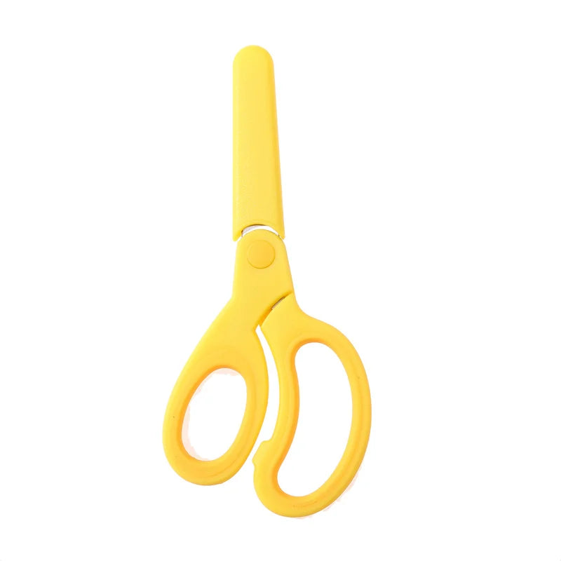 Kids Safety Scissors — Left-Handed Student Scissors with Sleeve for DIY, Paper Cutting & Stationery
