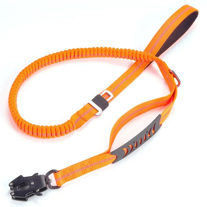 Reflective Shock Absorbing Bungee Dog Leash with Car Seatbelt – Heavy Duty No-Pull Leash for Large Dogs
