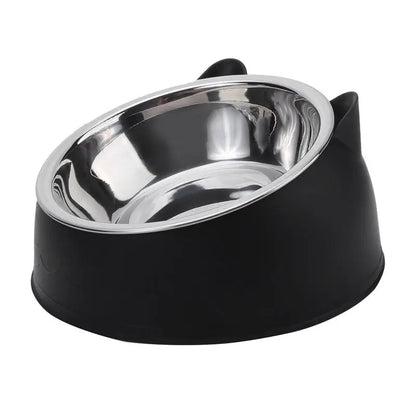 Stainless Steel Cat Food Bowl - Inclined Feeding Bowl for Cats and Puppies