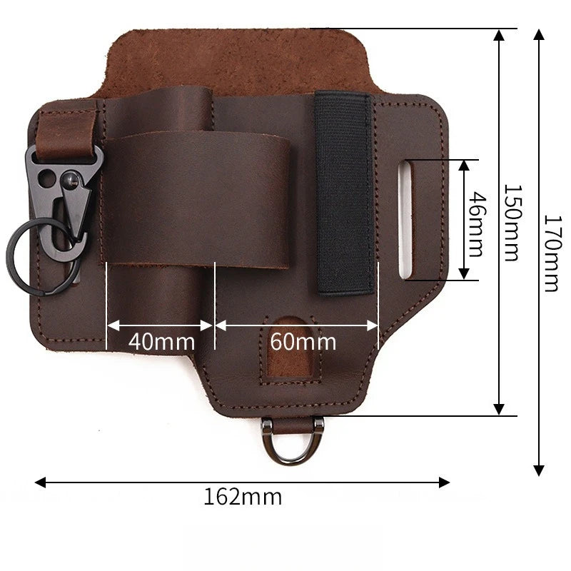 EDC Tactical Tool Holster - Outdoor Waist Storage Pouch for Flashlight, Knife & Wilderness Survival Gear